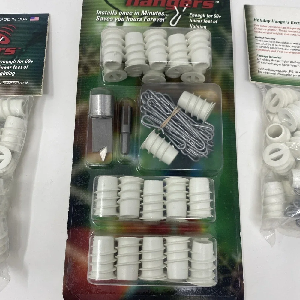 Set‎ Of 96 Anchors & Hooks 180 Feet Christmas Lights Holiday Hangers Made in USA